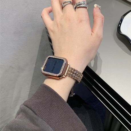 【N241】「バンド+ケース2点Set」apple watch ブレスレット アップル ウォッチ バンド 蒸れ ない