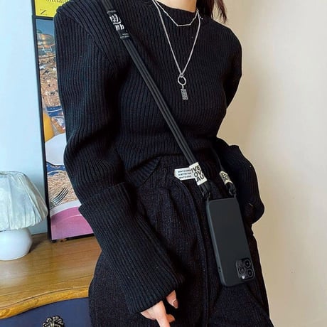 【N062】韓国 流行り iPhone16/15/14/13/12ケース 斜めがけ ショルダーストラップ付きスマホケース 男女兼用