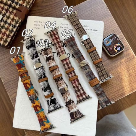【N663】ツイード アップル ウォッチ Series11/SE3対応 バンド おしゃれ apple watch バンド かわいい 冬
