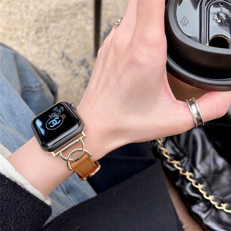 【N386】apple watch series 10 革 バンド 女性 ピンク 黒 アップル ウォッチ バンド 細め