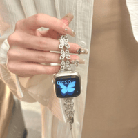 【N699】アップルウォッチバンド キラキラ 蝶々 Series10 apple watchバンド 女性