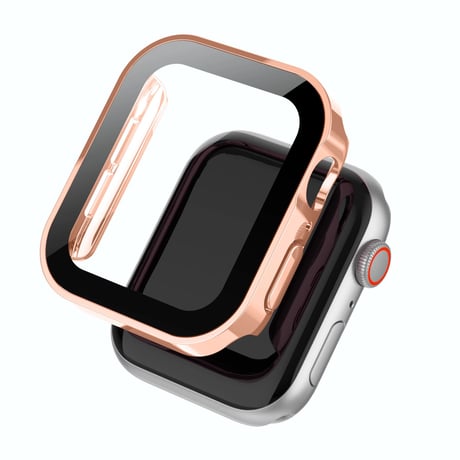 【N594】アップル ウォッチ ケース おしゃれ 防水 スクエア apple watch カバー おすすめ「ガラスフィルム一体型」