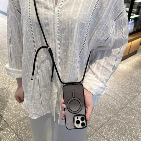 【N689】iphone ケース ショルダー 可愛い iphone ケース マグセーフ キラキラ