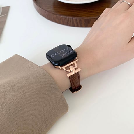 【N334】レザー apple watch バンド 細め 41mm/49mm アップルウォッチ 白/黒バンド 女性