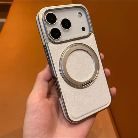【N760】マグセーフ 対応 ケース iphone17/17pro 合皮 iphone ケース スタンド 付き