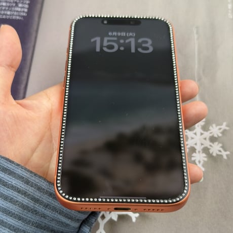 【N822】「2枚入り」ストーン 付き ガラス iphone フィルム かわいい Iphone17pro 高透明/保護フィルム 覗き 見防止
