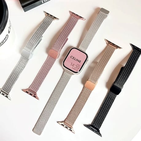 【N235】アップルウォッチ シリーズ 10 バンド 女性 おしゃれ apple watch ステンレスバンド 細め