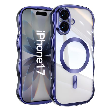 【N747】iphone ケース うねうね 透明 iphone17pro マグセーフ 対応 ケース 衝撃に強い