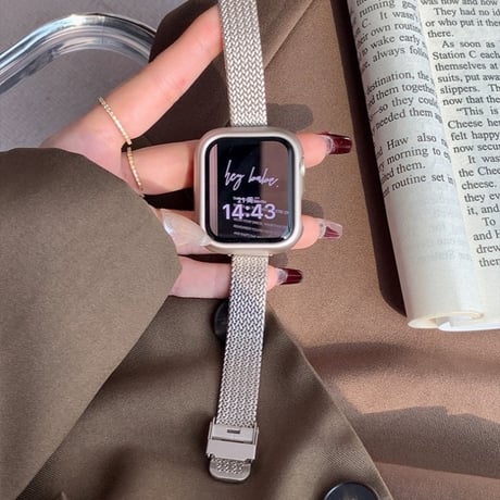 【N571】アップル ウォッチ バンド 女性 人気 apple watch バンド かわいい 細め