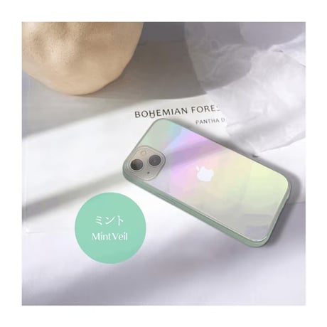 【N096】オーロラクリアiPhone16E/16pro/15ケース ハードソフト グラデーション おしゃれ