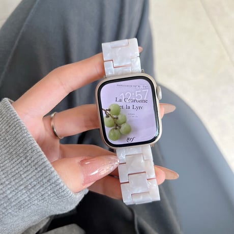 【N200】大理石模様の樹脂製Apple Watchバンド 交換 アップルウォッチ バンドse/7 44mm 40mm 45mm 38mm