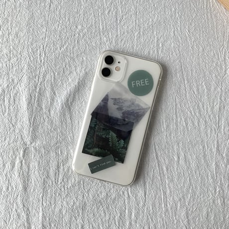 【N028】霧の森seriesiPhoneステッカーケース アレンジ iPhone17/17proクリアケース 挟む トレカ 緑の夏