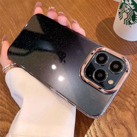 【N321】半透明 iphone17/16ケース グラデーション iphone ケース キラキラ メッキ