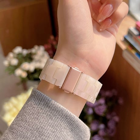 【N200】大理石模様の樹脂製Apple Watchバンド 交換 アップルウォッチ バンドse/7 44mm 40mm 45mm 38mm