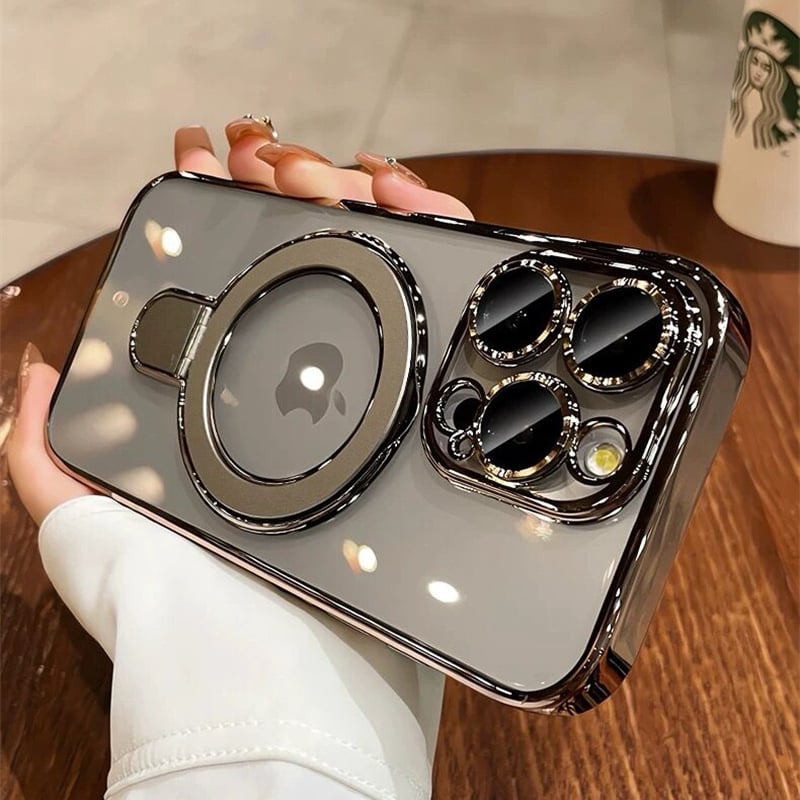 N287】iphone17/17pro ソフト ケース マグセーフ クリア スタンド | h