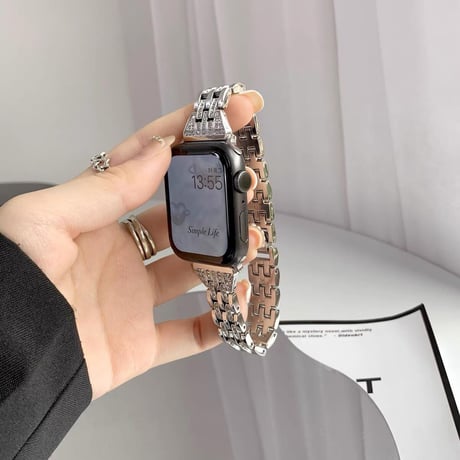 【N018】アップルウォッチ バンド 女性 キラキラ apple watch キラキラフレーム