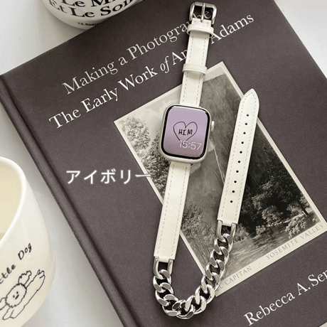 【N342】apple watch series 10 バンド 二 重 本革 アップル ウォッチ7/8/SE/新型Ultraバンド チェーン 男女兼用