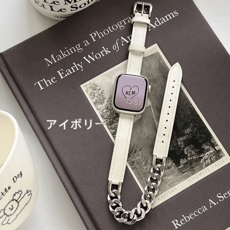 iPhoneXとアップルウォッチ N342】apple watch series 10 バンド 二 重 本革 アップル ウォッ