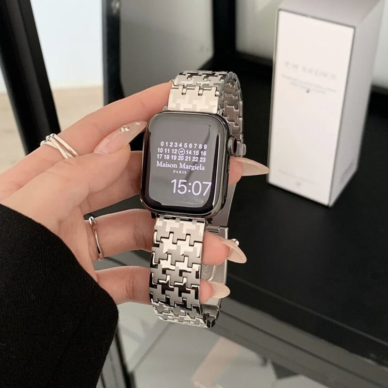 N373】千鳥柄 アップル ウォッチ ステンレス バンド apple watch N373】千鳥柄 アップル ウォッチ ステンレス バンド apple watch