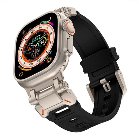 【N511】【ステンレス+シリコン】apple watch バンド メンズ 高級 アップル ウォッチ バンド アウトドア