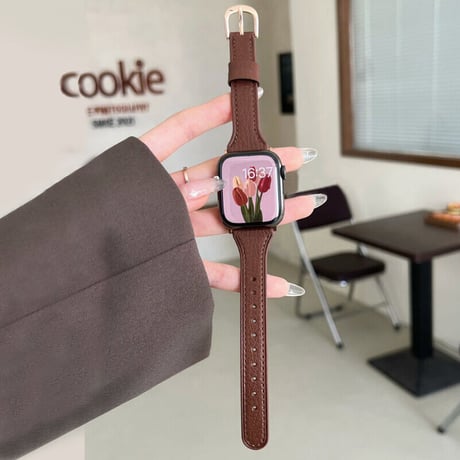 【N369】アップル ウォッチ レザー バンド 白 apple watch バンド 女性 本革 高級感