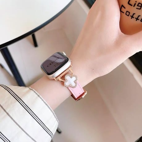 【N473】四つ葉クローバー アップル ウォッチ バンド 女性 人気 apple watch バンド レザー