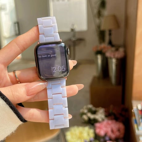 【N200】大理石模様の樹脂製Apple Watchバンド 交換 アップルウォッチ バンドse/7 44mm 40mm 45mm 38mm