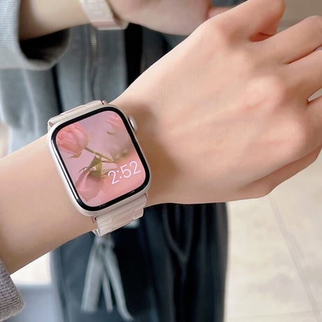 【N200】大理石模様の樹脂製Apple Watchバンド 交換 アップルウォッチ バンドse/7 44mm 40mm 45mm 38mm