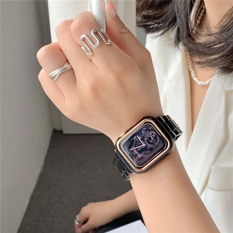 【N201】「apple watchカバー付き」アップルウォッチ バンド べっ甲 apple watch バンド 店舗 set