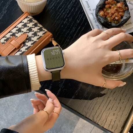 【N602】アップル ウォッチ マグネット バンド apple watch バンド レザー&シリコン