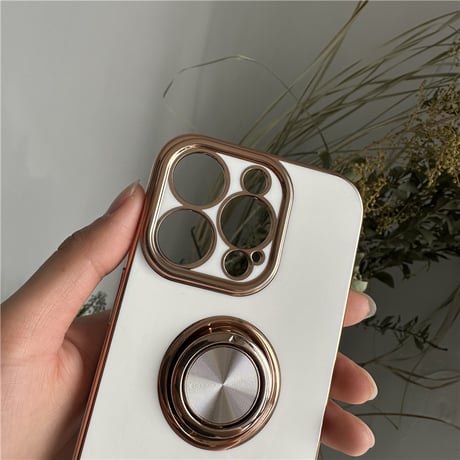 【N654】iphone16E/16 ケース リング 付き iphone ケース 大人 可愛い メッキ