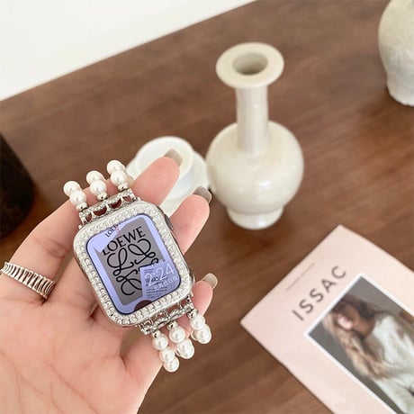 【N093】Apple Watch パールベルト アップルウォッチ バンド 女性 高級Apple Watchカバー SET