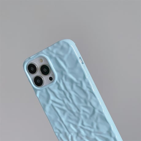 【N228】ベージュ ブルー iPhone16/15/14ケース しわ加工 持ちやすい