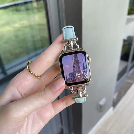 【N468】アップル ウォッチ シリーズ 10 バンド レザー apple watch バンド 細め 女性
