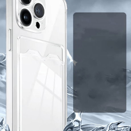 【N348】背面カード収納 iphone ケース クリア メタリック スマホケース 透明 かわいい