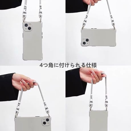 【N169】iphone15/14/13ケース ショルダー スマホケース 韓国 斜めがけ おしゃれ iphone ケース 肩 がけ