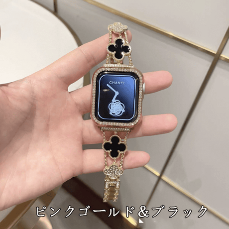 【N702】四葉のクローバー アップル ウォッチ ブレスレット apple watch バンド レディース「apple watchケース付き」