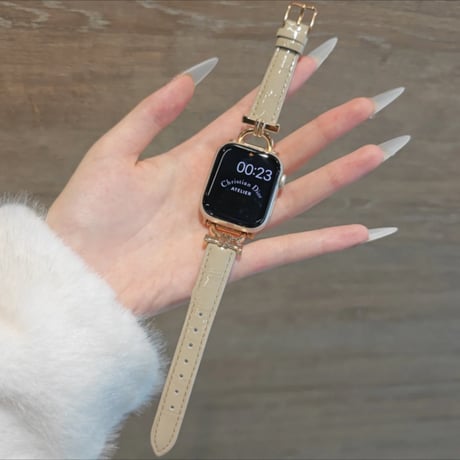 【N673】クロコダイル 型 押し apple watch バンド 革 アップルウォッチ バンド 女性 人気