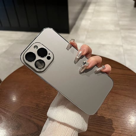 【N400】iphone17/17pro ケース シンプル おしゃれ iphone 16proケース メタリック カメラ保護