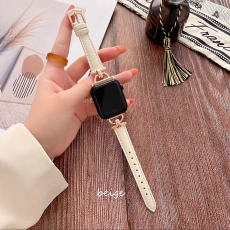 【N065】apple watch 本革バンド 高級 アップルウォッチ バンド かわいい ピンクゴールド