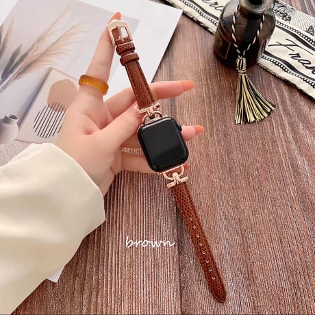 【N065】apple watch 本革バンド 高級 アップルウォッチ バンド かわいい ピンクゴールド