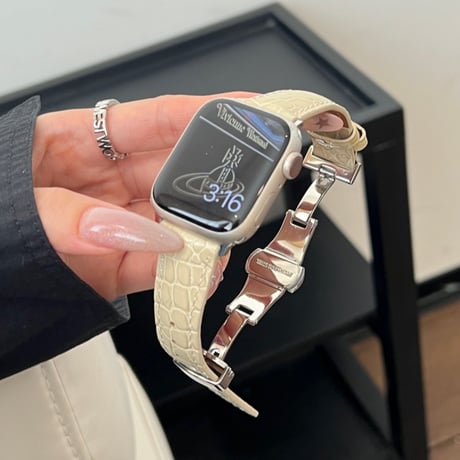 【N638】apple watch series 10/11 バンド 革 クロコダイル アップル ウォッチ バンド 女性 人気