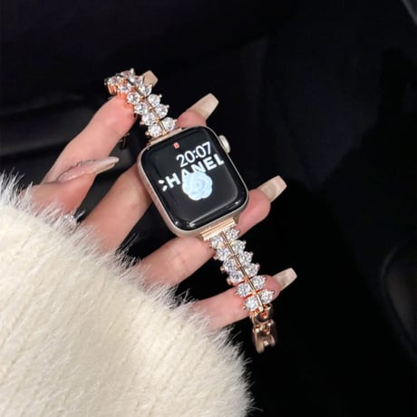 【N549】apple watch バンド キラキラ アップル ウォッチ ブレスレット バンド 女性 高級ジルコン