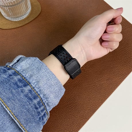 【N593】apple watchバンド 蒸れない 通気 性 アップル ウォッチ バンド マグネット「男女兼用」