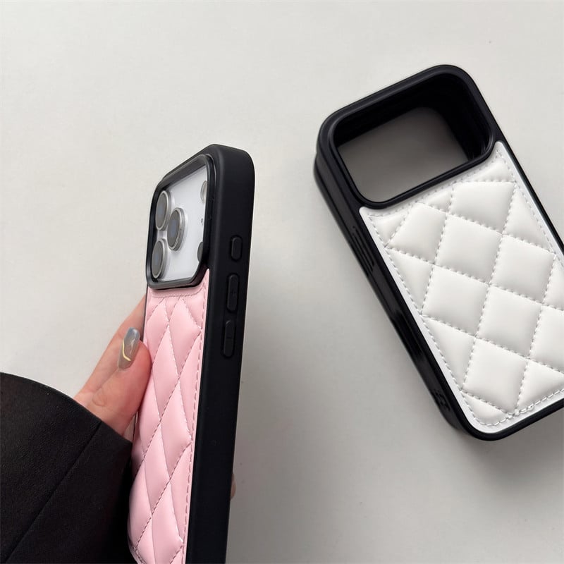 N343】iphone17/17pro ケース キルティング iphone ケース かわいい