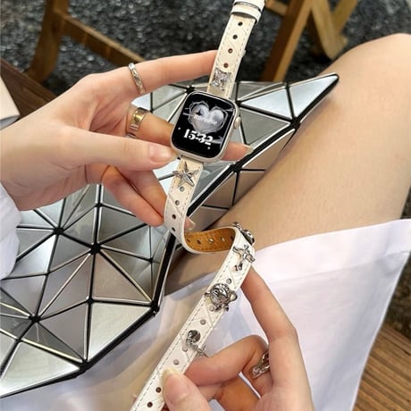 【N575】アップル ウォッチ 二 重 バンド apple watch バンド スタッズ かっこいい
