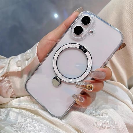 【N708】iphone ケース 透明 可愛い iPhone17/17pro/16pro クリアケース 女子 人気 マグスタンド付き