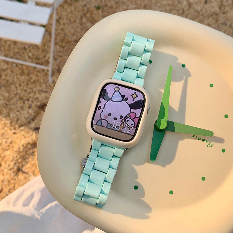 N439】「保護ケース付き」樹脂 apple watch バンド かわいい アップル
