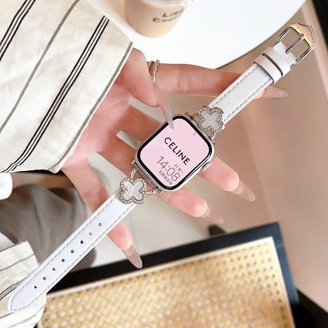 【N473】四つ葉クローバー アップル ウォッチ バンド 女性 人気 apple watch バンド レザー