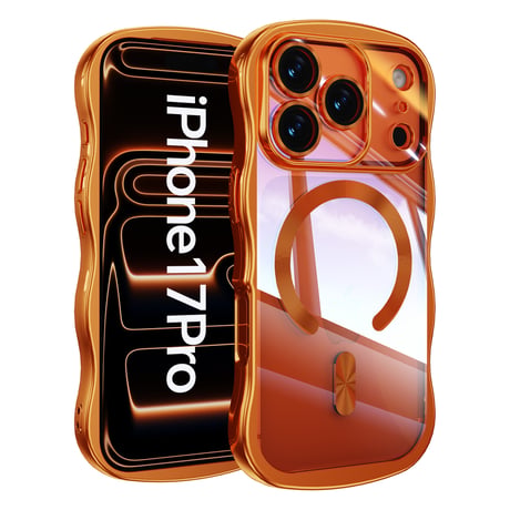 【N747】iphone ケース うねうね 透明 iphone17pro マグセーフ 対応 ケース 衝撃に強い